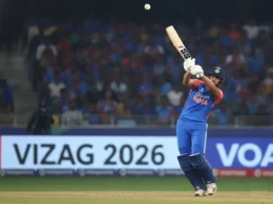 Shivam dubey hitting six in Vizag